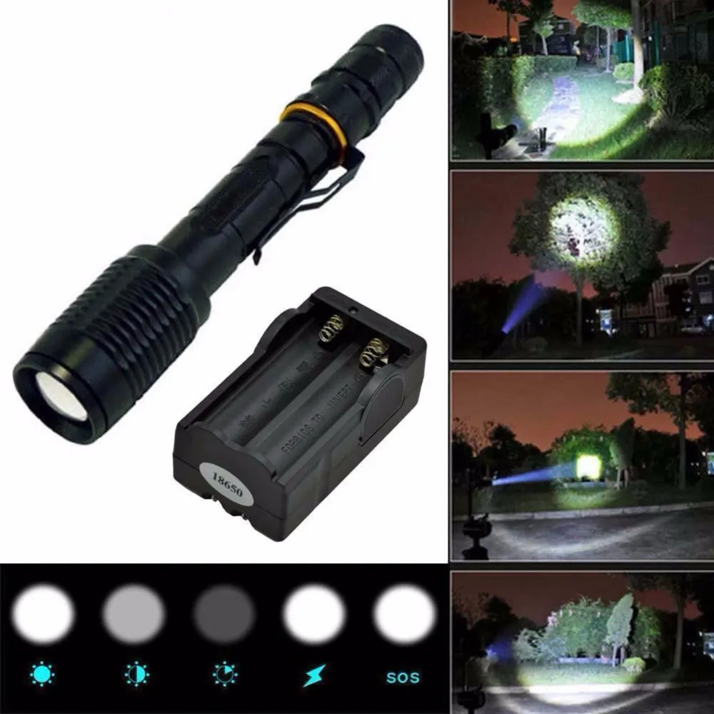 3000LM CREE XM L T6 СВЕТОДИОДНЫЙ Масштабируемые Фонарик Факел Лампы 5 Mode + 18650 Зарядное