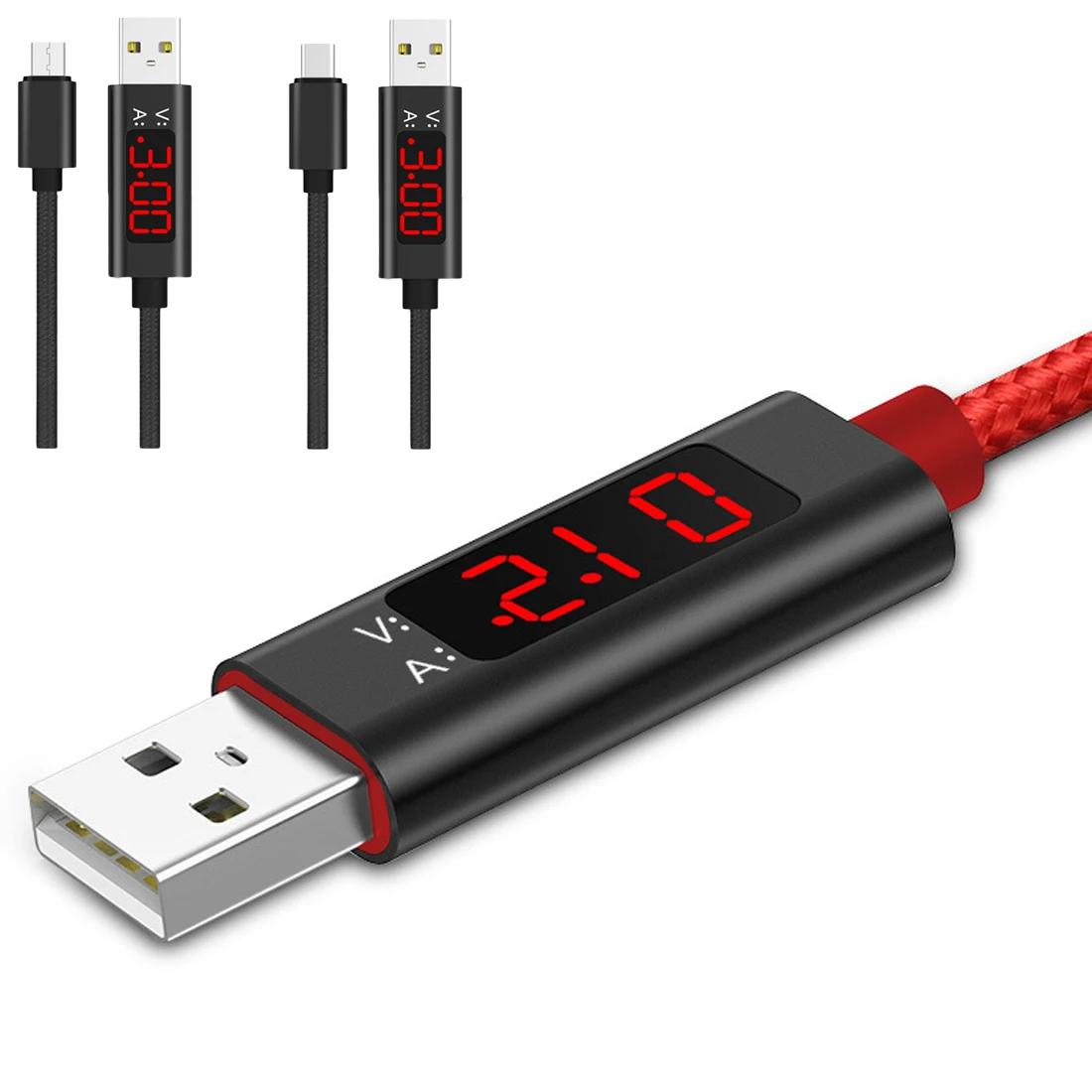 1 м Micro USB Type-C кабель Тип C тестер напряжения тока измеритель дисплей в нейлоновой