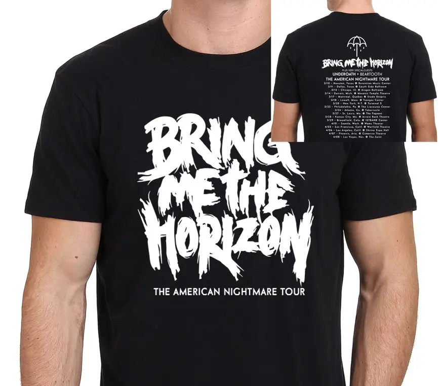 Bring Me The Horizon Американский кошмар концертный тур футболка Размеры: S-3XL для мужчин повседневное хлопок короткий рукав
