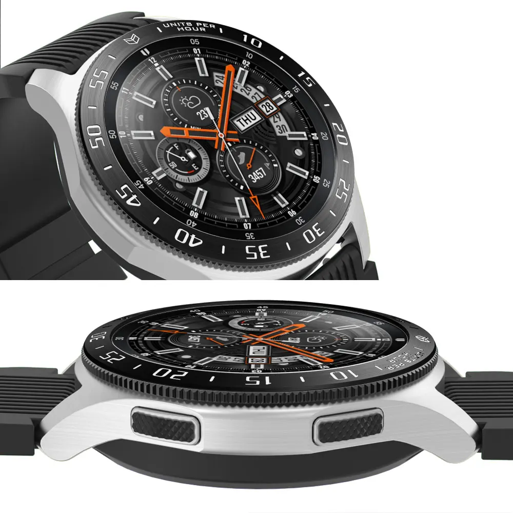 Смарт-чехол для часов samsung Galaxy watch 46 мм/42 мм/gear s3 frontier ободок кольцо клеющаяся крышка против царапин из нержавеющей стали