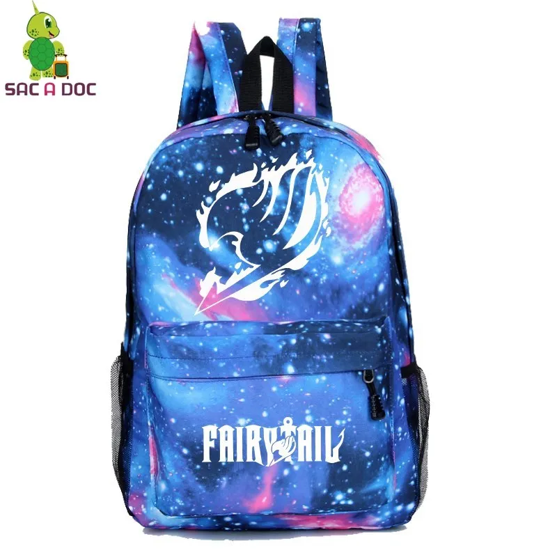 Schoolbag Fashion Fairy Tail Backpacks Men Sac A Dos Zipper Laptop Bookbag Women Travel Bag Customize Logo Backbag Mochila Mujer