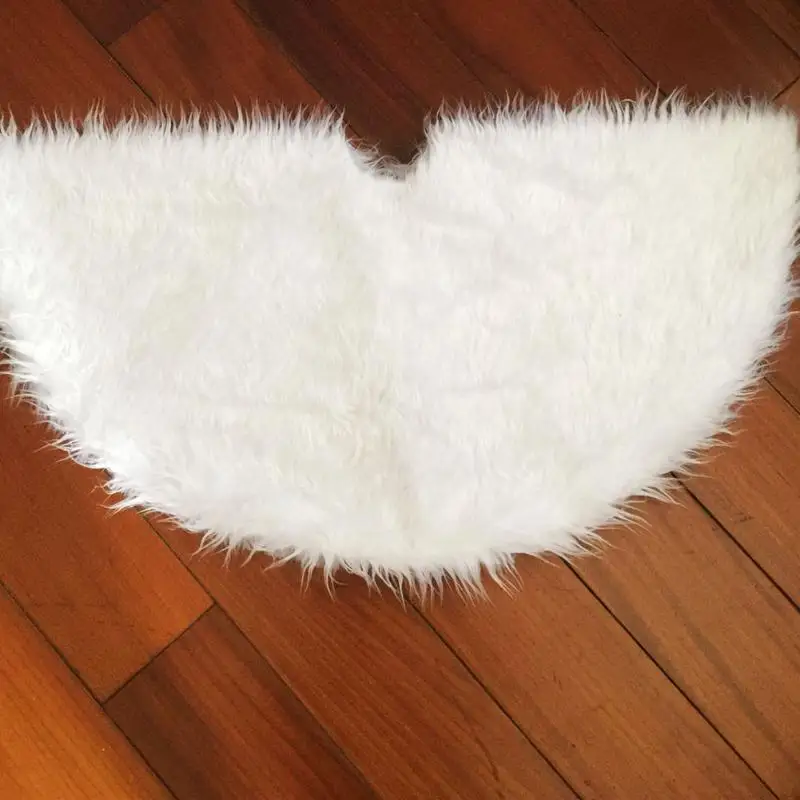 30inch Christmas Tree Skirts Snowy White Faux Fur XMAS Decoration Luxury Soft Snow for Merry |