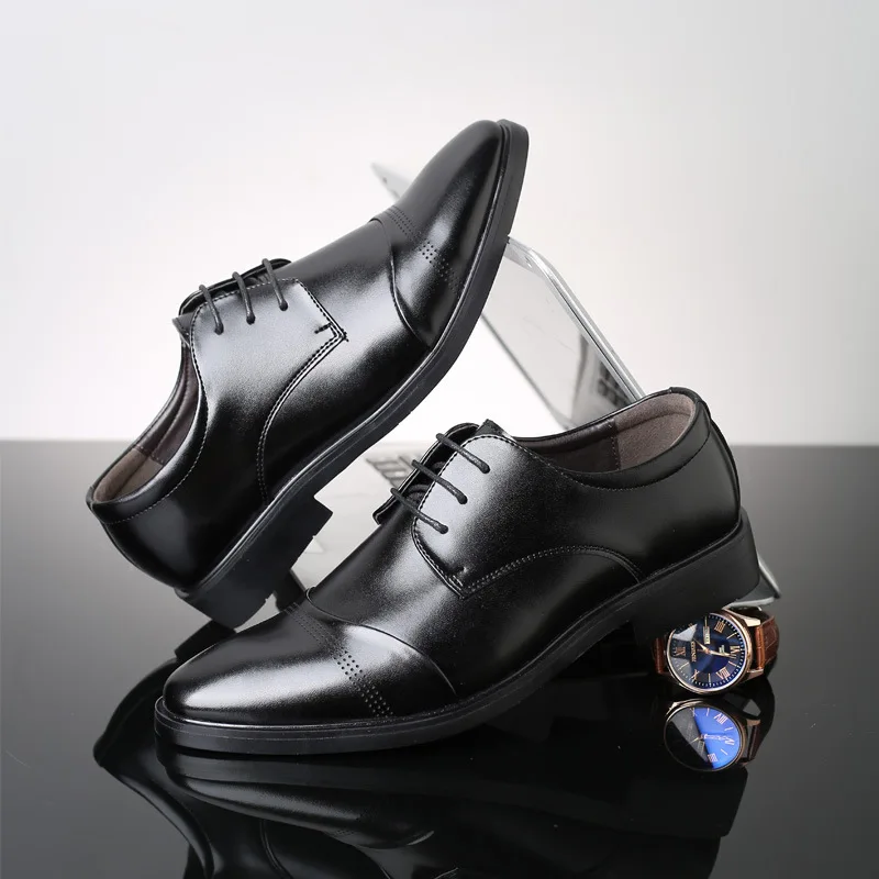 2018 новая обувь с острым носком высокого класса британский стиль Мужские