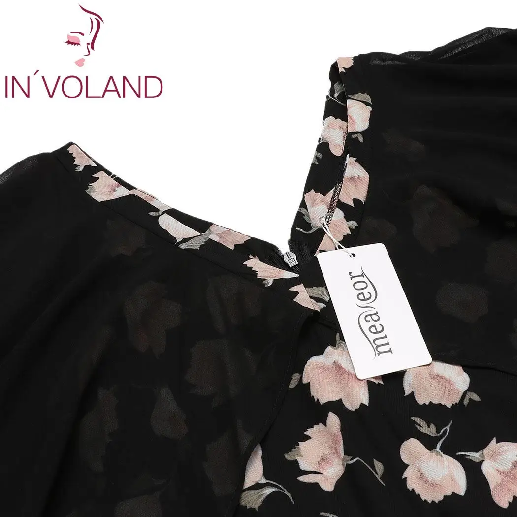 Женское платье IN'VOLAND шифоновое вечернее большого размера с треугольным вырезом