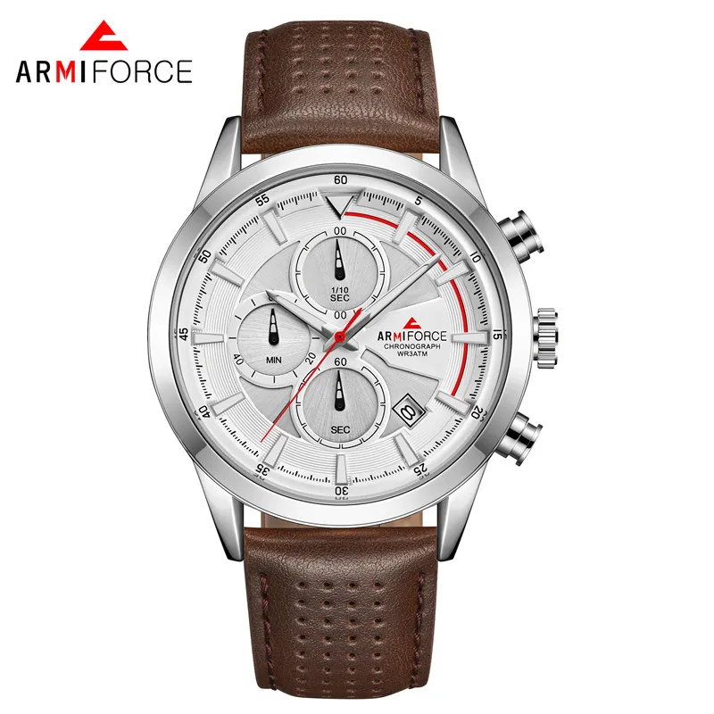 Armiforce мужские часы Топ люксовый бренд Золотой Хронограф Календарь спортивные мужские наручные часы Военные мужские часы Relogio Masculino 8008 - Цвет: AF800805