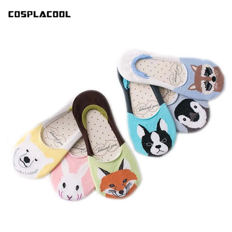 

Zoo Socks Slippers Creative Novelty Cartoon Bear Rabbit Penguin Funny Meias Calcetines Fashion Harajuku Cute Invisible Sox