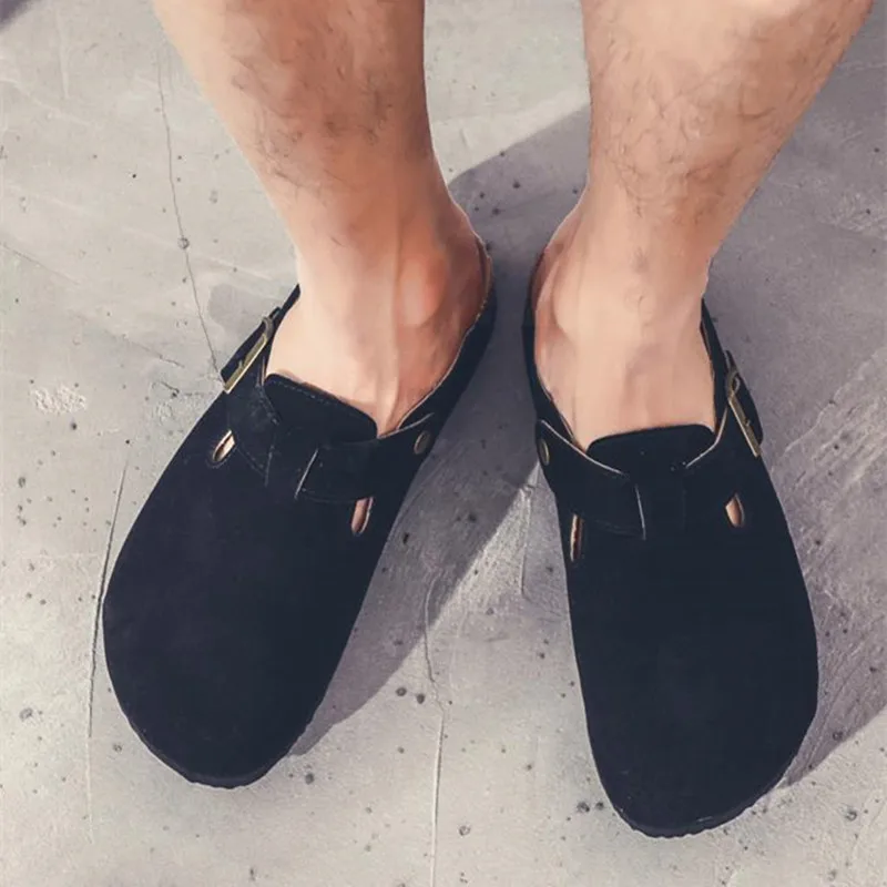 COSMAGIC 2019 модные Для мужчин пляжные Тапочки на корковой подошве летние однотонные