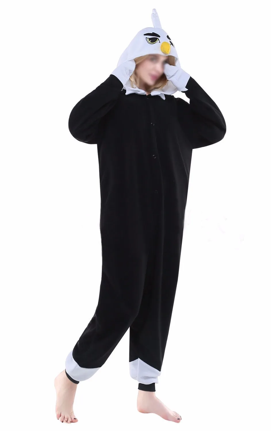 Кигуруми животных черный орел милый Onesie костюмы для вечерние косплея Роман