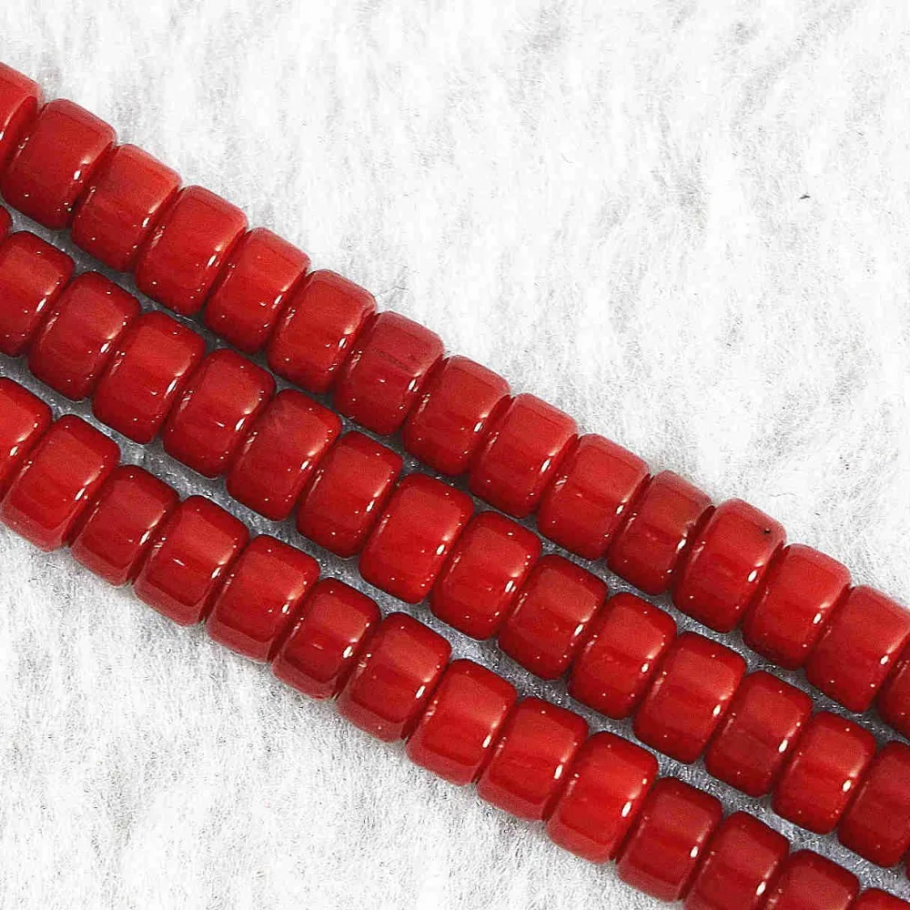 Натуральные красные коралловые бусины 4x6 мм Abacus россыпью ювелирные изделия