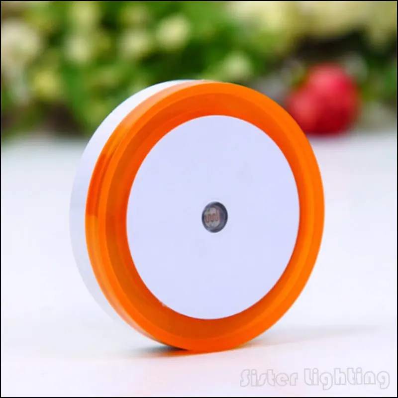 Круглый ночник с вилкой EU/US настенный светильник датчиком светодиодный лампа для