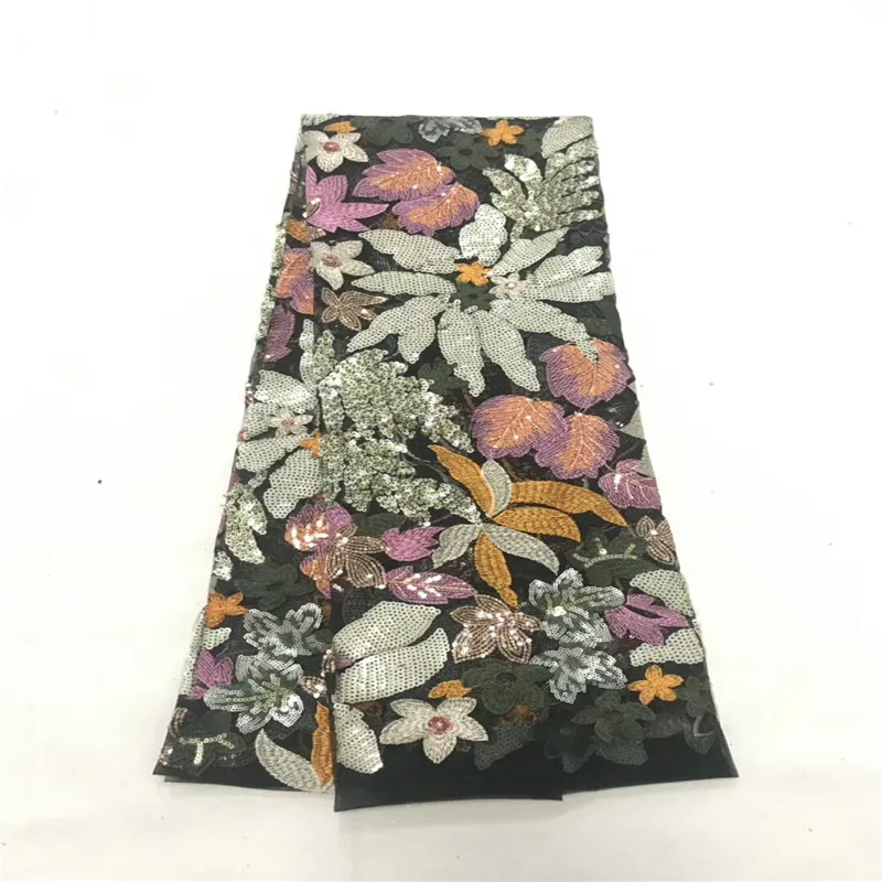Нигерийская кружевная ткань Высокое качество Кружева Французский Тюль кружевная ткань с тяжелыми бусинами вечерние Африканские кружева материал RF475a