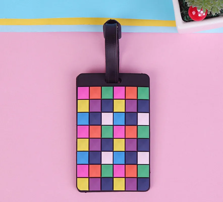 

New Luggage Tag Multicolor Puzzle Silica Gel Suitcase ID Address Holder Baggage Boarding Tags Portable Label