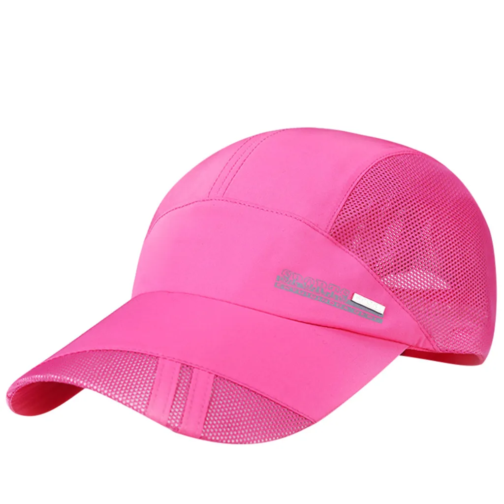 Hot Pink Perimedes New Mesh Cap Fishermen Outdoor Sport Mesh hat Quick-drying Summer Visor Climbing Hunting Desert Cap Casquette#y30 - Цвет: Hot Pink