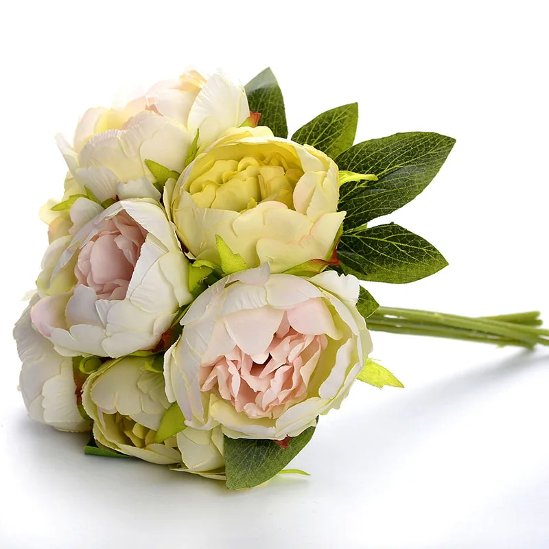 Green Bouquet YO CHO Свадебный букет шелковая розовая Роза пион Свадебный букет белый фиолетовый свадебный букет для подружек невесты свадебные принадлежности - Цвет: Green Bouquet