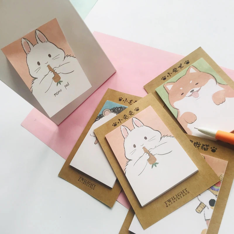 30 страниц Kawaii Шиба ину Ежик кролик Lucky Cat блокноты для студентов канцелярские