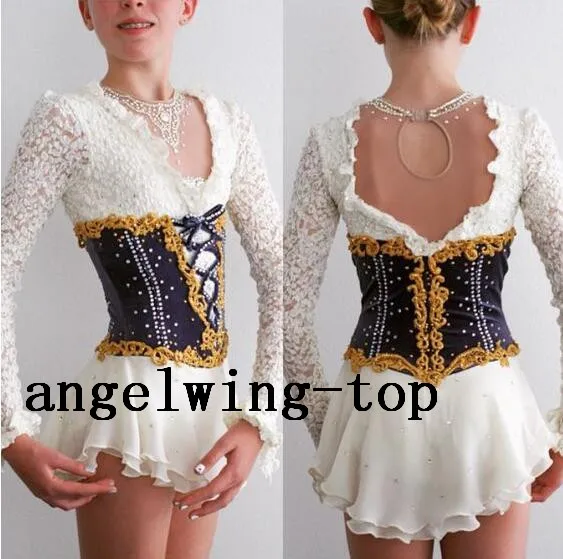 Платье для катания на коньках девочек черно-белое платье заказ Лидер продаж