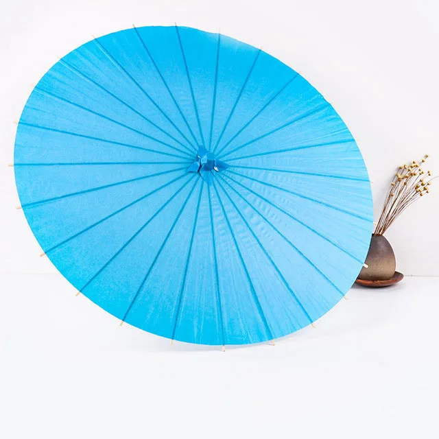 diameter 60cm blue DIY картина Мини масло бумажный зонтик для девочек мальчиков студентов китайский бамбуковый белый бумажный зонтик дети зонтик - Цвет: diameter 60cm blue