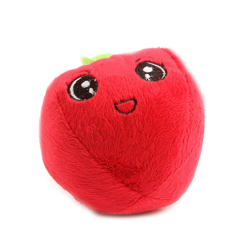 Apple DRESSPET собака игрушки веселые фрукты-формы мягкие плюшевые игрушки писк для малых и средних собак собаки чихуахуа головоломки интерактивные игрушки для детей - Цвет: Apple
