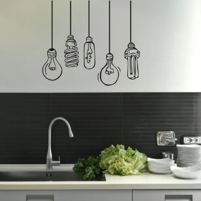 Креативные DIY Забавные различные электрические лампочки настенные наклейки