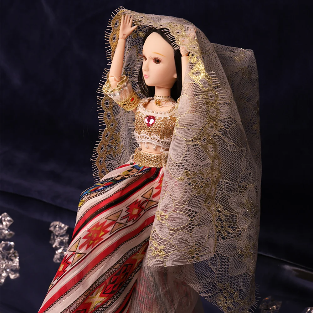 New national costumes India xiaojing doll girl joint body bjd including clothes shoes and box 25cm fress shipping gift | Игрушки и хобби