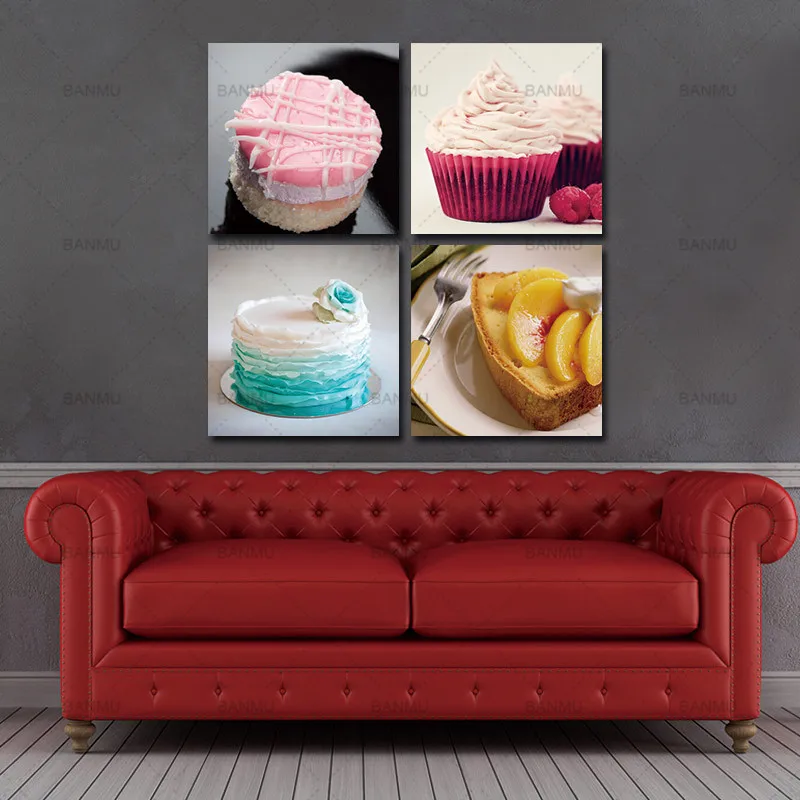 canvs wall art Colorful Cake Food Canvas Prints Modern Wall Art Paintings Cakes Decor Giclee Artwork for Room Decorations | Дом и сад