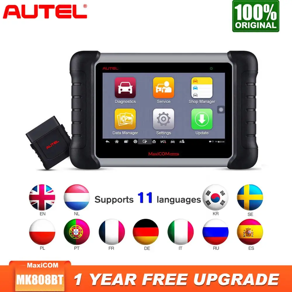 Новые autel MaxiCOM MK808BT OBD2 сканер автомобиля инструмент диагностики авто IMMO/EPB/SAS/BMS/TPMS /DPF обновленной версии MK808