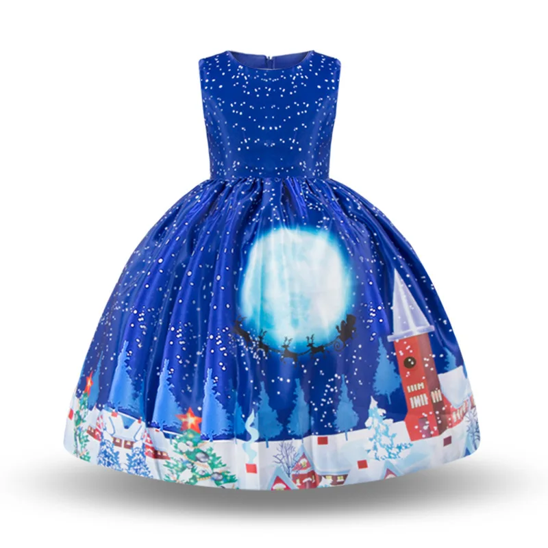 2019 Fashion Toddler Kids Baby Girls Dress Party Tutu Rain Print Dresses Christmas Beautiful | Детская одежда и обувь