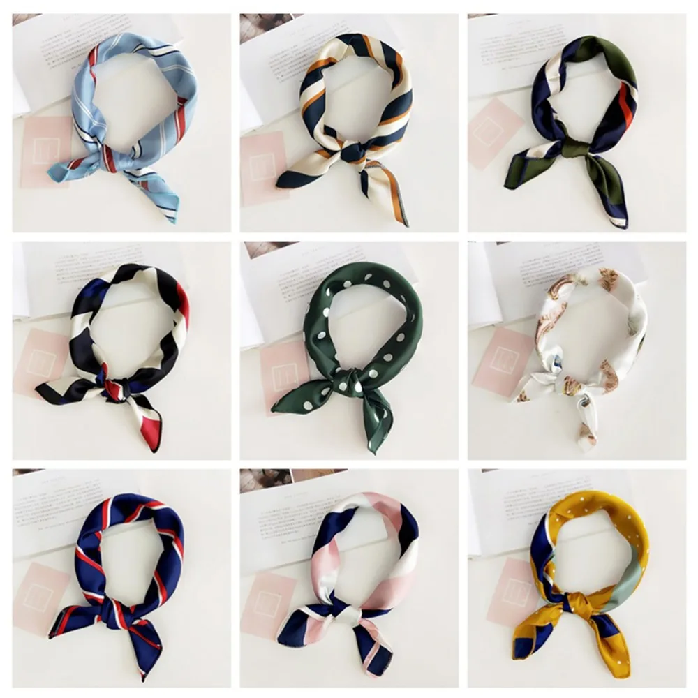 2020 горячий маленький квадратный атласный шарф искусственный шелковый женский