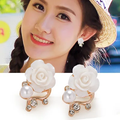 Пара круглых серег из австрийского хрусталя цвета розового золота|brincos fashion|fashion