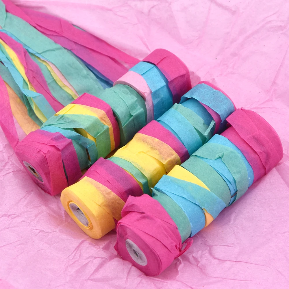 10 шт./лот бумага паук Шелковый бросок Стример (белый/многоцветный в наличии)