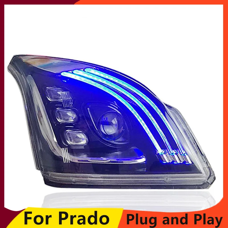

Car Styling Head Lamp for Toyota Prado 2003-2009 ALL LED Headlights DRL Daytime Running Light Bi-LED lens Accessories