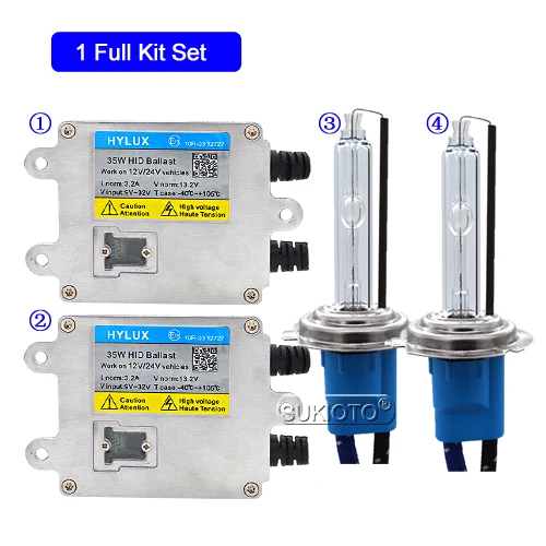SUKIOTO Store AC 35 Вт HID ксеноновый комплект hylux A2088 балласт HID быстрый старт Металл H1 H7 D2H H11 H3 HB3 ксеноновые автомобильные фары лампы 5500K - Испускаемый цвет: 1 Full Kit Set