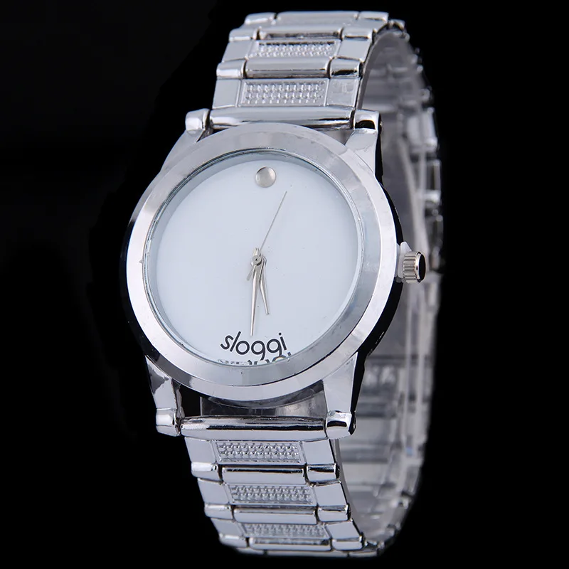 Новое поступление Марка Кварц Мода часы Мужчины из нержавеющей стали группа