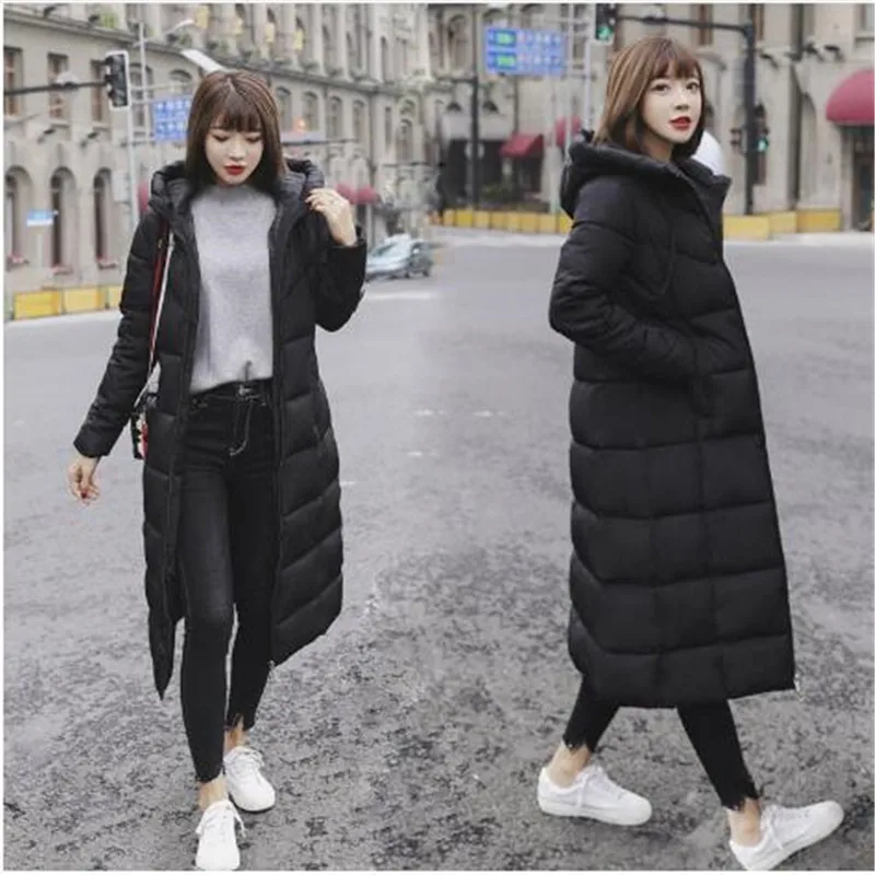 M-6XL новинка зимняя куртка Женская парка пальто Feminina длинный пуховик плюс размер с