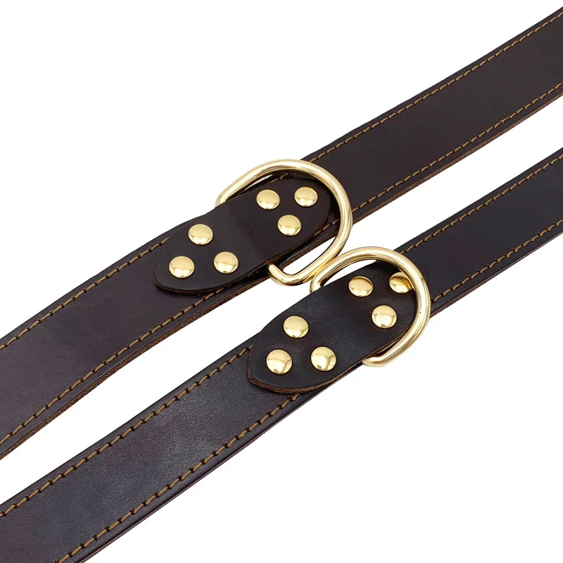 Кожаный ошейник для собак прочный D образный регулируемый питомцев щенков