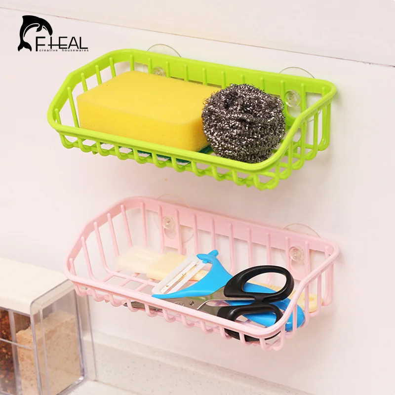 FHEAL кухня двойной присоске раковина полка губка для мыла стока стойки присоски