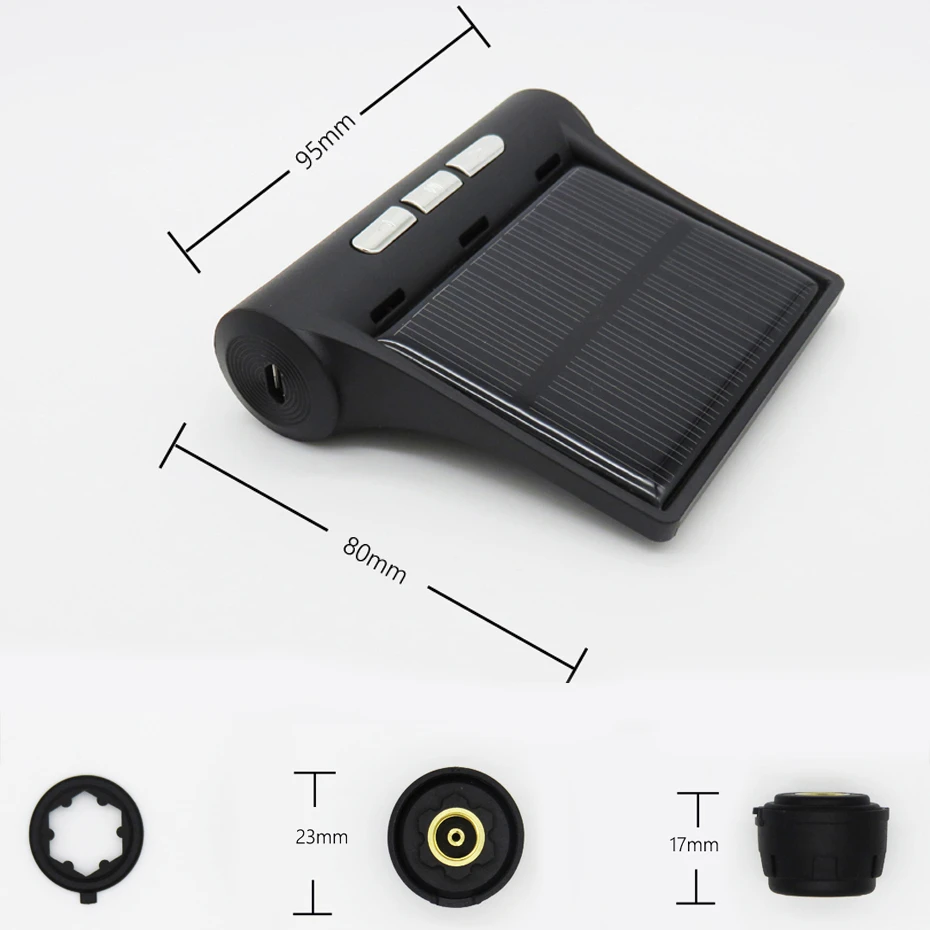 Система контроля давления в шинах TPMS на солнечной батарее 4 колеса