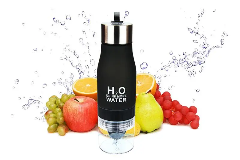Креативный 650 мл H2O лимонный сок, фруктовая бутылка для воды, посуда для заварки, посуда для улицы, портативный шейкер, Спортивная бутылка, BPA бесплатно