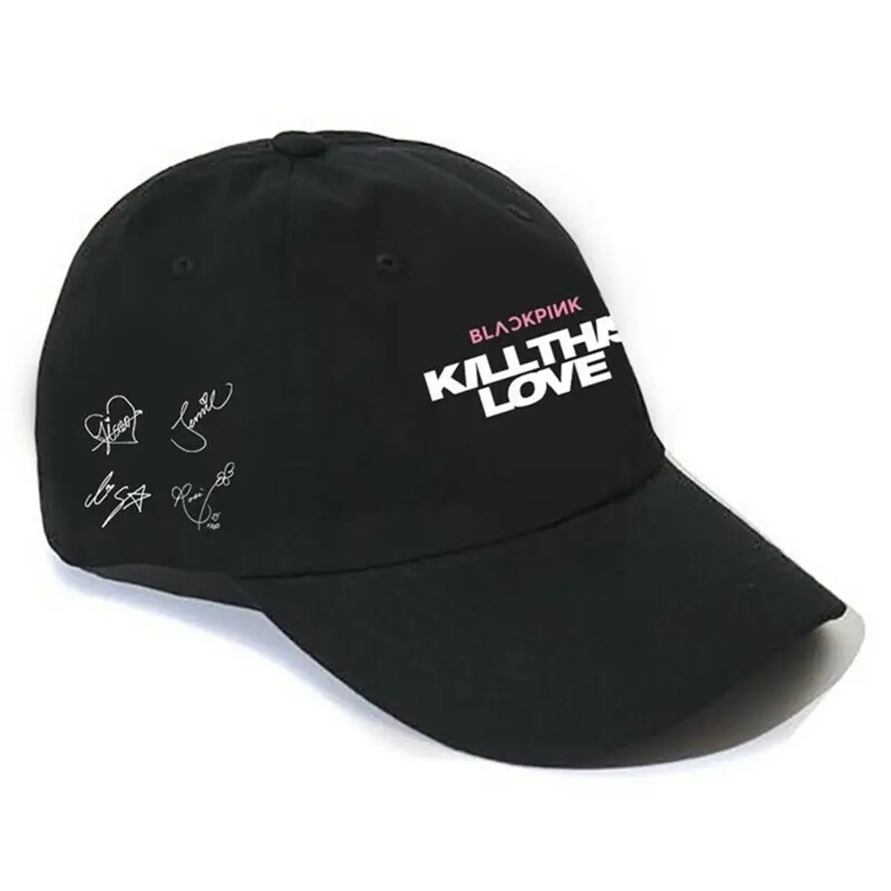 Повседневный Черный KPOP BLACKPINK альбом подписи бейсболка хип-хоп хлопок Регулируемый головной убор унисекс