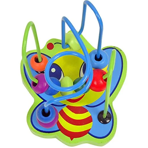 Красочные деревянные животные вокруг бисера деревянная игрушка мини трек