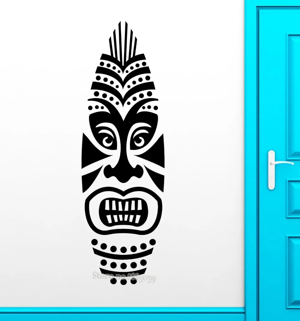 Маска Наклейка на стену Tiki съемная виниловая наклейка в африканском стиле