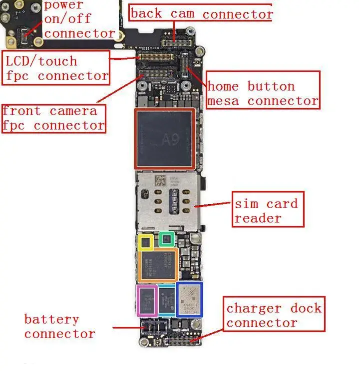 1 50 компл./лот полный набор FPC коннектор для iPhone 6S 4 7 &quotЖК сенсорный блок питания