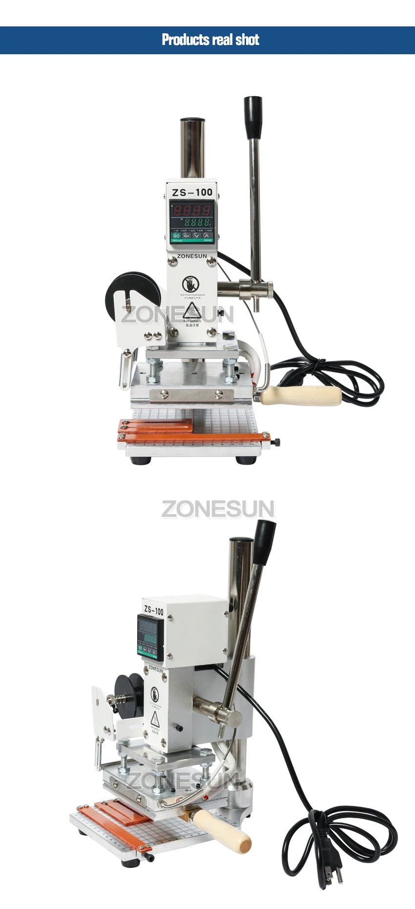 ZONESUN ZS-100 двойного назначения ручной логотип горячего тиснения фольгой машина для тиснения тепла пресс машина для ПВХ карты кожи и бумаги