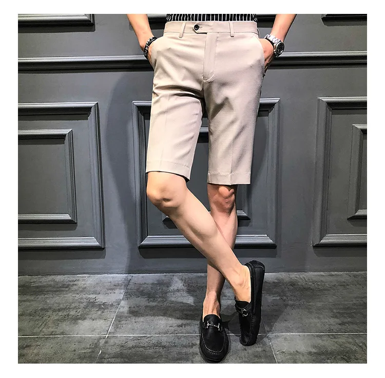 Короткий костюм брюки мужские платья брюки красные пятые Брюки Slim Fit Королевский синий Pantalon Slim Homme летние шорты Calca Social casual