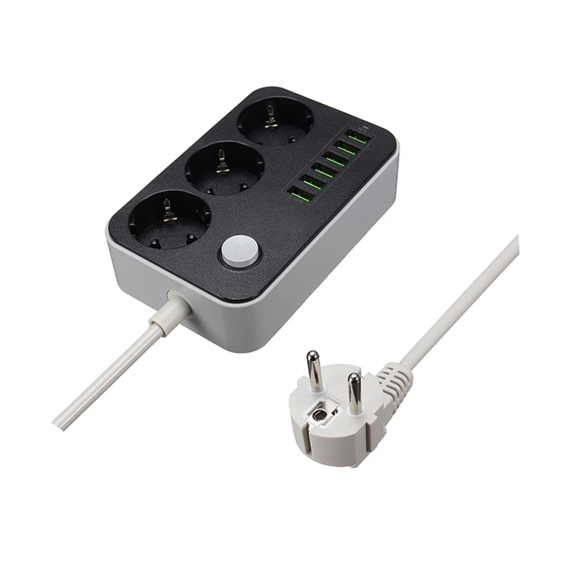 LDNIO умная USB лента питания Зарядка 6 USB порт 5 в 3,4 а зарядное устройство адаптеры 3 AC розетка ЕС вилка удлинитель