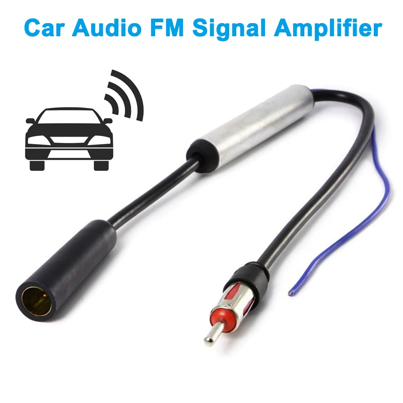 Горячая Автомобильная FM-радио антенна усилитель сигнала 12dB DIN ISO штекер Адаптер BX