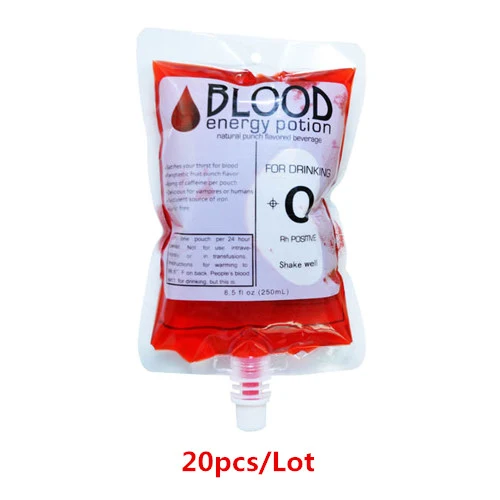 B Juice Bag 20 шт зомби Хэллоуин украшения вампира крови сумки многоразовые сок напиток мешок украшения для вечеринки сделанные своими руками аксессуары Принадлежности вещи - Цвет: B Juice Bag