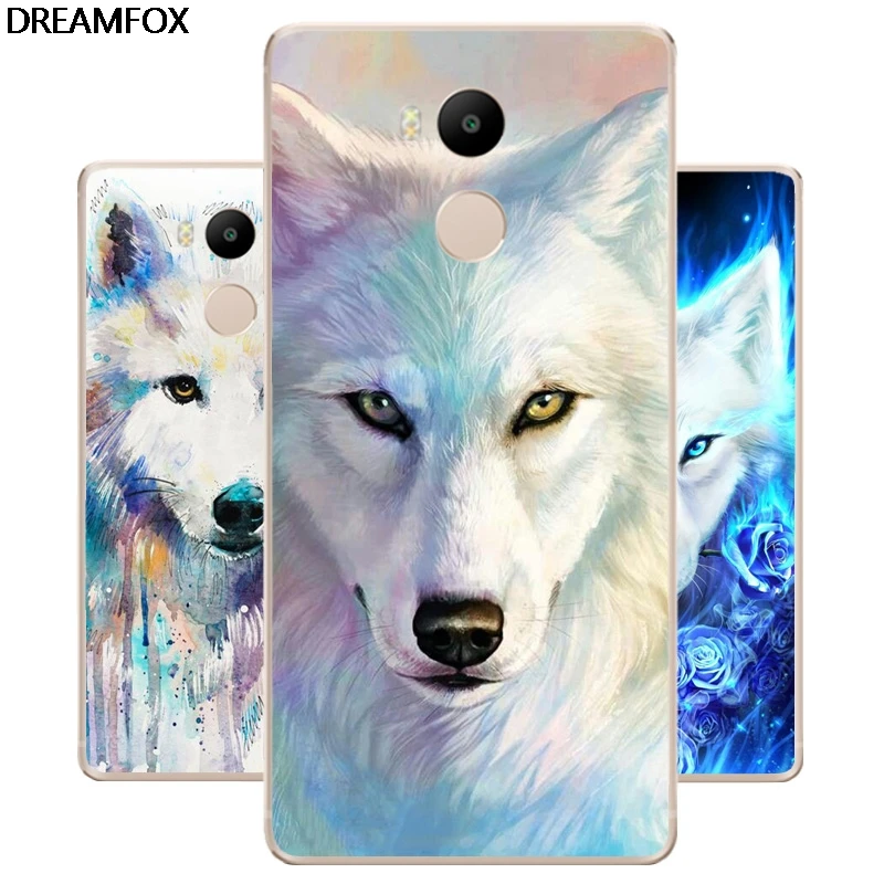 DREAMFOX L611 Мягкий силиконовый чехол из ТПУ с изображением волка и льва для Xiaomi Redmi Note