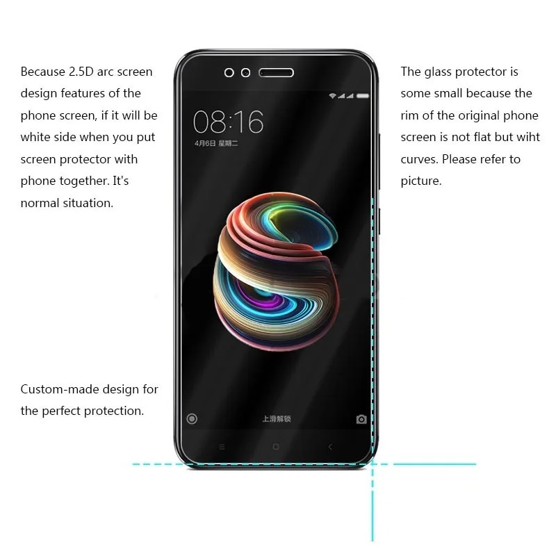 9H Tempered Glass for Xiaomi Mi A1 Screen Protector 2.5D Phone Protection Film MiA1 Mi5X 5X MDG2 Case GLAS | Мобильные телефоны и