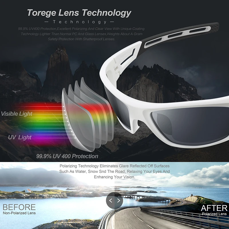 Мужские и женские поляризационные очки TR90 для вождения рыбалки UV400 новинка